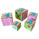 Дерев'яна розвиваюча гра для дітей Кубики-пірамідки "Тварини" (Дерев'яні пазли-вкладки)