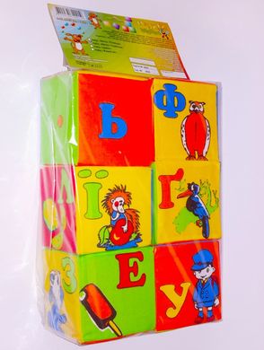 Розвиваюча Іграшка Розумна Іграшка М'які кубики «Абетка», 6 штук