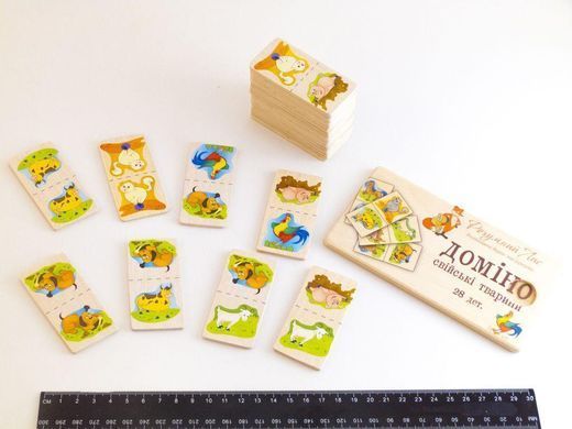 Деревянная игрушка Домино домашние животные