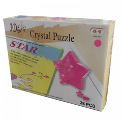 3D кристаллический пазл и сувенир "Звезда" розовая